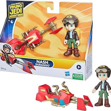 Star Wars: Young Jedi Adventures Nash Durango Figure & Speeder Bike, 4-Inch Scale Action Figures & Vehicles, Toys, Preschool Toys for 3 Year Old Boys & Girls