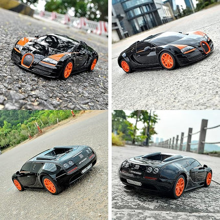 BEZGAR Bugatti Toy Car - Officially Licensed Bugatti Grand Sport Vitesse Remote Control Car,1:24 Scale Sport Racing Toy Car Model Vehicle for Kids, Adults, Girls and Boys (47000 Black)