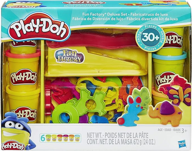 Play-Doh Fun Factory Deluxe Set, 31 Tools & 6 Cans, Back to School Gifts & Prizes, Kids Arts & Crafts, Preschool Toys, Ages 3+ (Amazon Exclusive)