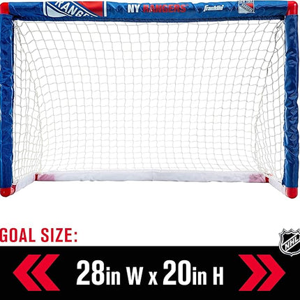 Franklin Sports NHL Mini Hockey Set - Kids Indoor Knee Hockey Goal, Ball, + 2 Stick Combo - Youth Team Indoor Toy Set - Official - Ages 3+