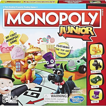 Monopoly Junior Board Game for 4 Players, Ages 5 and up (Amazon Exclusive)