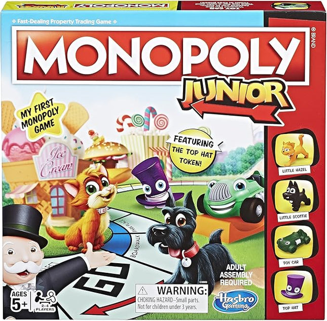 Monopoly Junior Board Game for 4 Players, Ages 5 and up (Amazon Exclusive)