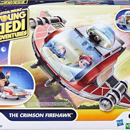 Star Wars: Young Jedi Adventures The Crimson Firehawk, 17-Inch Ship with 2 Action Figures, Toys, Preschool Toys for 3 Year Old Boys & Girls