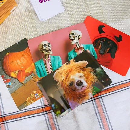 WHAT DO YOU MEME? Halloween Family Edition by Relatable, A Halloween Activity Travel Pack, Party Game, Includes 30 Photo Cards and 120 Caption Cards, for Kids 8-12