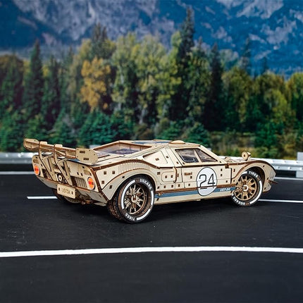 UGEARS UGT-24 Endurance Racer 3D Wooden Puzzles for Adults - DIY Model Car Kits 3D Puzzle, Mechanical Wooden Model Kits for Adults to Build, Wood Sports Car Racing Brain Teaser, Hobby Gift