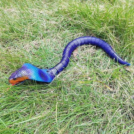 Tipmant Realistic Remote Control Snake RC Cobra Animal Toy Crawling Electric Electronic Battery Powered Honored for Kids Cat Halloween Christmas Prank Toys Birthday Gifts (Blue)