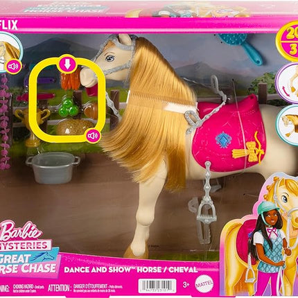 Barbie Horse with Sounds, Music & Accessories, Inspired The Great Horse Chase, Toy Moves, Dances & Blinks Eyes