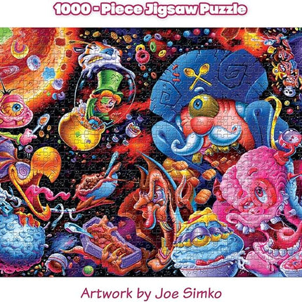Cosmic Crunch Breakfast Cereal Monster Puzzle by Joe Simko | 1000 Piece Jigsaw Puzzle Toy | Interactive Brain Teaser for Family Game Night | 29 x 20 Inches