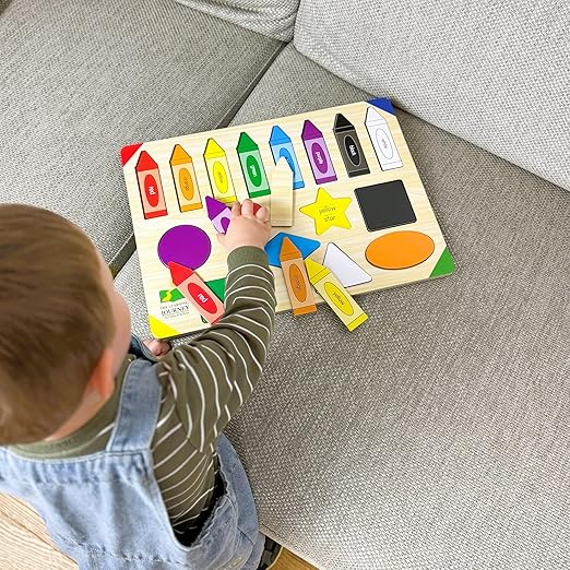The Learning Journey: Lift & Learn Puzzle Colors & Shapes – Preschool Toys & Activities for Children Ages 3 and Up – Award Winning Educational Toy