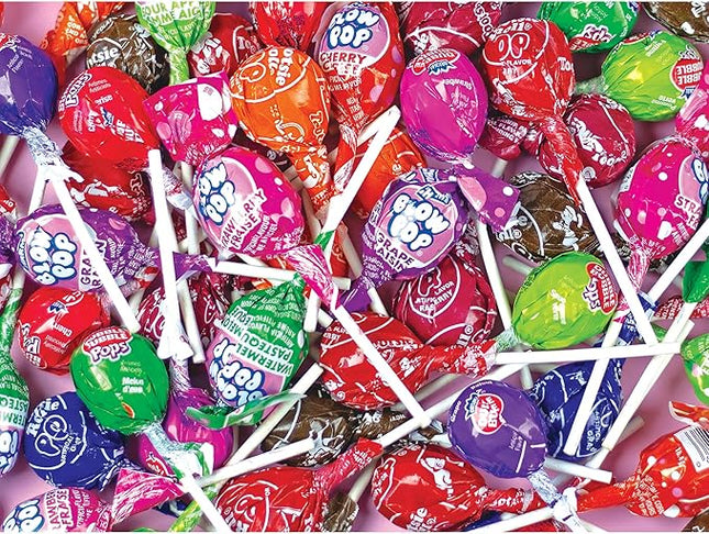 RoseArt - Snack Assortment- Blow Pop & Tootsie Roll Lollipop - 500 Piece Jigsaw Puzzle, Candy-Themed Puzzle for Adults