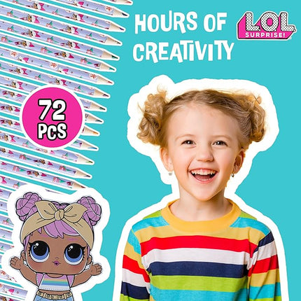 L.O.L. Surprise! Colouring Pencils for Kids 72 Pencils Colouring Box Assorted Colours Art Supplies Children Girls Gifts
