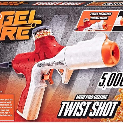 Nerf Pro Gelfire Twist Shot Blaster, 150 FPS, 5,000 Gelfire Rounds, T-Pull Priming, Integrated 80 Round Hopper, Eyewear, Ages 14+