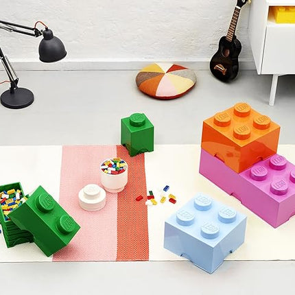 Room Copenhagen, LEGO Brick Box Stackable Storage Containers - Organizational Building Blocks - 19.69 x 9.84 x 7.09 Inches - Brick 8, Aqua