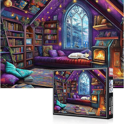 White Cat Jigsaw Puzzle 1000pcs - Adult Jigsaw Puzzles with White Cat Lying On The Sofa, Large DIY Brain Teaser for Family Fun, Scratch-Resistant Paper Puzzles, Home Decor Gift Adults Puzzle