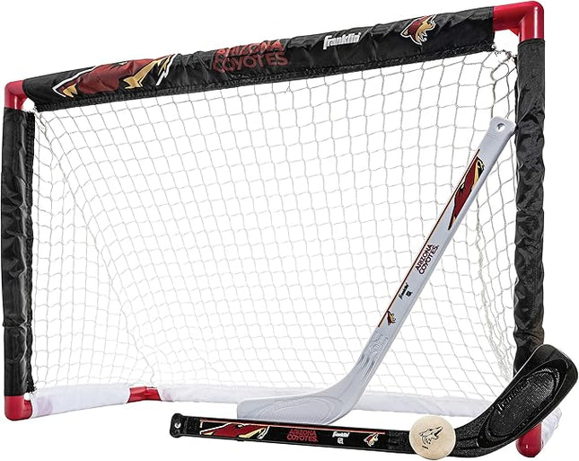 Franklin Sports NHL Mini Hockey Set - Kids Indoor Knee Hockey Goal, Ball, + 2 Stick Combo - Youth Team Indoor Toy Set - Official - Ages 3+