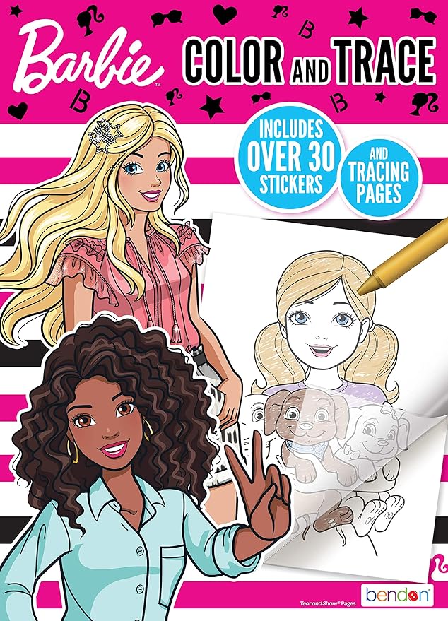 Bendon Barbie 48-Page Color and Trace Coloring and Activity Book 49750