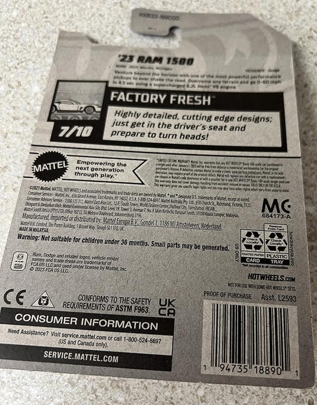 Hot Wheels Red 23 Ram 1500 97/250 Factory Fresh 7/10 New for 2024 ()