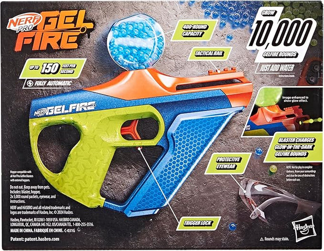 Nerf Pro Gelfire Nightfall Uproar Full Auto Blaster, 150 FPS, 10,000 Rounds, Glow in The Dark Blaster, Eyewear, Age 14+ (Amazon Exclusive)