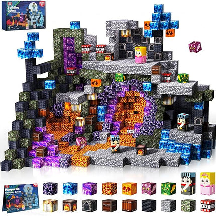 Magnetic Blocks - 150 PCS Build Magnetic Dark Castle Sword Domain World - Magnetics Construction Cube Toys - STEM Montessori Sensory Toys for Toddlers 6 7 8 9 10 Year Old Boys & Girls