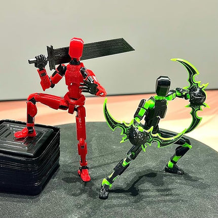 (Assembly Completed) 2 Packs T13 Action Figure Set, Dummy 13 3D Printed ActionFigure Toy Gifts for Kids, Robot 13 Action Figure Full Body Mechanical Doll Christmas Birthday Gift for Boys Girls