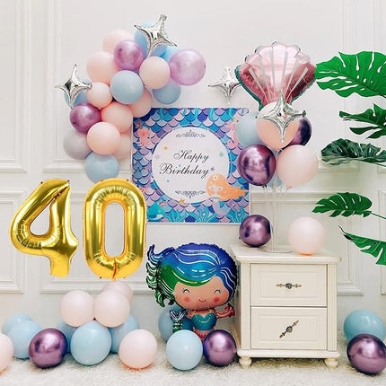 Smlpuame 40 inch Number Balloon 0-9 Gold Large Number 40 Balloons,Digital Balloons for Birthday Party Celebration Decorations Supplies, Helium Foil Number Balloons for Wedding Anniversary