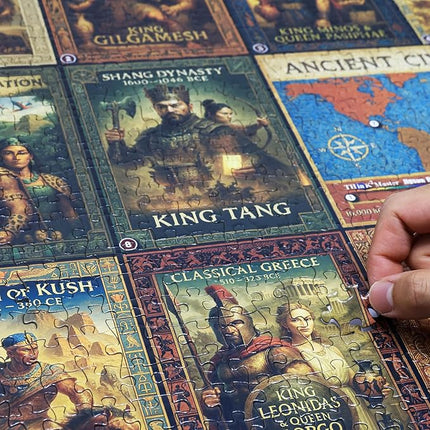 Think2Master Ancient Civilizations World History Jigsaw Puzzle 1000 Pieces Large Format for Kids 12+, Teens, Adults & Families. Great Gift. Historical Timeline & World Map. Size: 26.8” X 18.9”