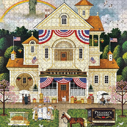 Buffalo Games - Charles Wysocki - Lady Liberty's Independence Day - 1000 Piece Puzzle - Challenging Puzzle Perfect for Game Nights