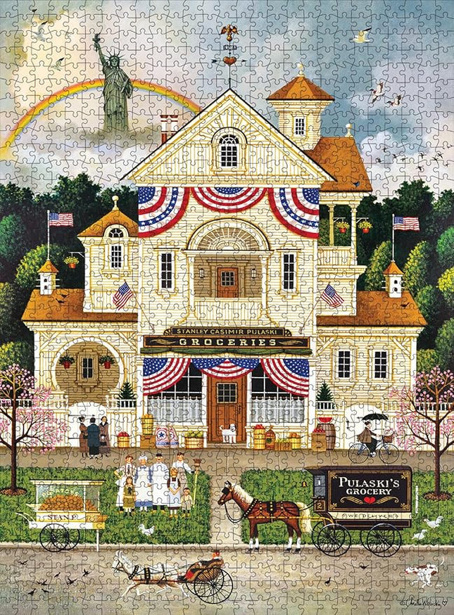Buffalo Games - Charles Wysocki - Lady Liberty's Independence Day - 1000 Piece Puzzle - Challenging Puzzle Perfect for Game Nights