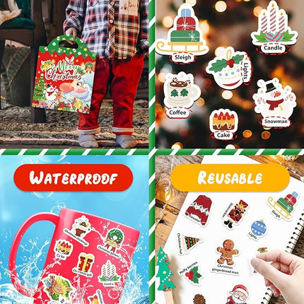 Benresive Reusable Sticker Books for Kids 2-4, Sticker Books for Toddlers 1-3 2-4, Toddler Travel Toys Activities Crafts Gifts - Christmas