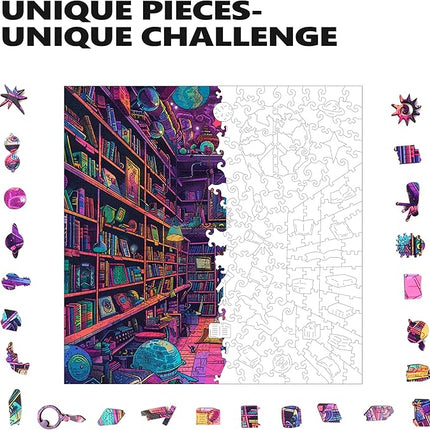Wooden Jigsaw Puzzle for Adults - Challenging 300 Piece Puzzle with Cool Shapes - Mind Bending Brain Teaser Collection (Chaos Chronicles)
