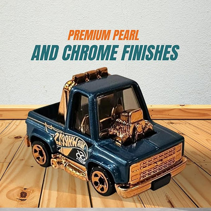 Worldwide Nutrition Bundle Compatible with Hotwheels 56th Anniversary Pearl and Chrome Toon’d ‘83 Chevy Silverado - Cartoon-Inspired Design Diecast Construction Model
