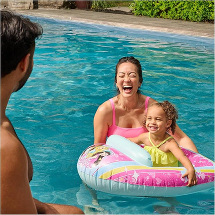 Swimways Barbie Inflatable Water Boat Vehicle, Inflatable Pool Floats and Kids Pool Toys, Barbie Pool Party Supplies for Kids Aged 3 & Up