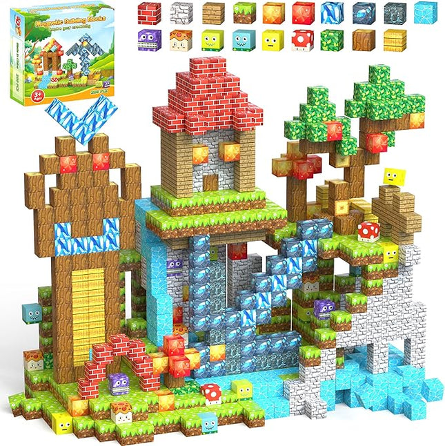 200PCS Magnetic Blocks - Magnetic Building Blocks Set, Classroom Must Haves Magnet Sensory Autism Toys, Construction Stacking Toys for Kids Boys Girls Age 3+ Years Old