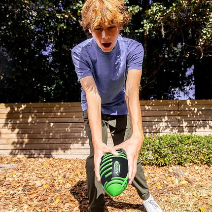 Nerf Weather Blitz Foam Football for All-Weather Play - Easy-to-Hold Grips – Great for Indoor and Outdoor Games - Green