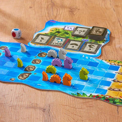 HABA Water Dragons: Kids Board Game and Fast-Paced Dice Game with Wooden Components for Ages 5 and up, Made in Germany