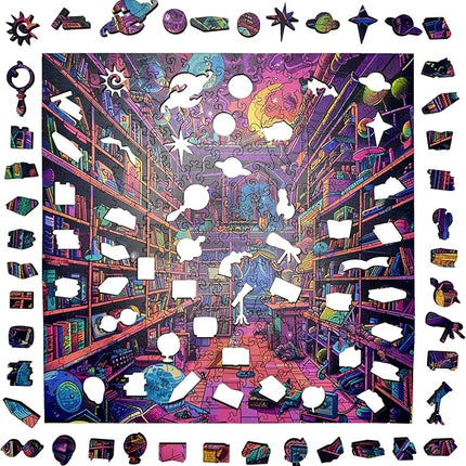 Wooden Jigsaw Puzzle for Adults - Challenging 300 Piece Puzzle with Cool Shapes - Mind Bending Brain Teaser Collection (Chaos Chronicles)