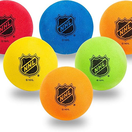 Franklin Sports Mini - Indoor Floor Hockey Balls for Kids - 6 Soft Foam Balls - Assorted Colors