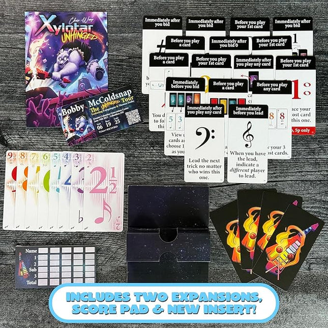Xylotar Unhinged - The Ultimate Expansion for the Epic 80s Synthesizer Rock Inspired Trick Taking Card Game | from The Creators of One Night Ultimate Werewolf | 2-5 Players, 30 Minutes Play Time