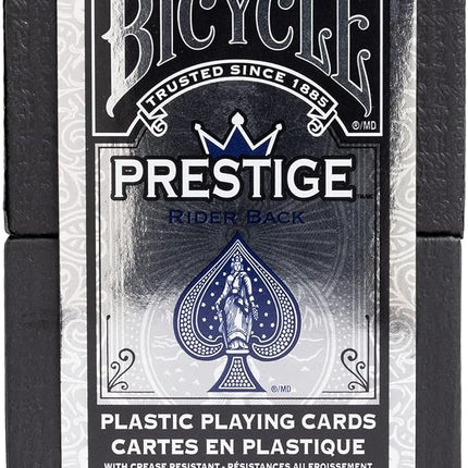 Bicycle Prestige Waterproof Plastic Playing Cards, Red & Blue (Colors May Vary)
