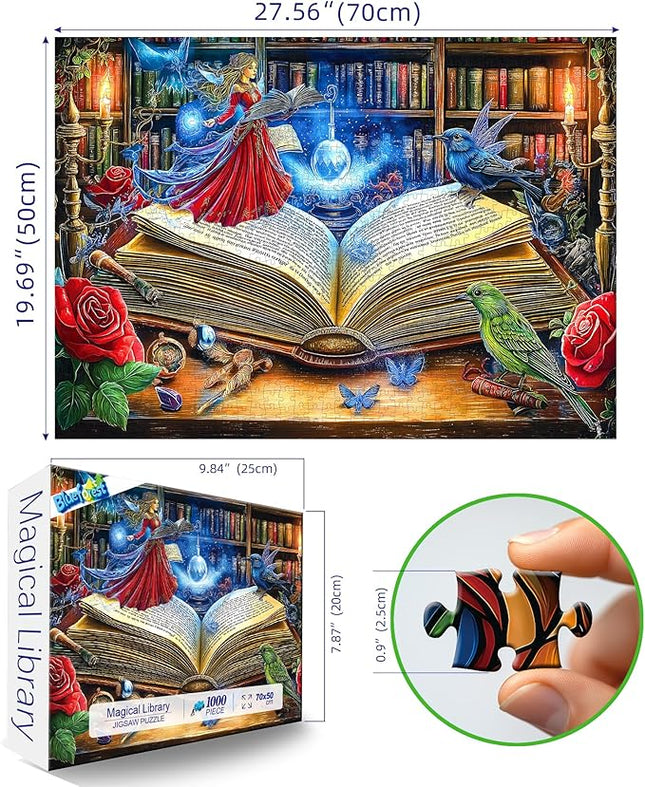 Blueforest 1000 Piece Jigsaw Puzzle for Adults, Magical Book Art Puzzle, Challenging Fun Unique Adult Puzzles for Relaxation & Wall Decor 27.5x19.7 Inch