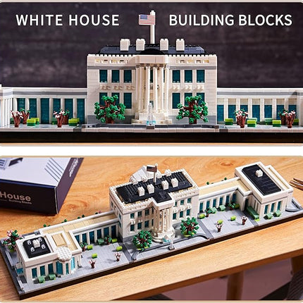 Architecture White House Modle Kit Micro Building Blocks Sets for Adults World Famous Landmark Collection Set U.S. Capital 3520 PCS for Teens 14+