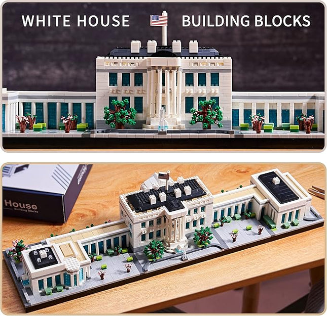 Architecture Sets for Adults White House U.S. Capital Collection Building Kit Micro Blocks Famous Landmark, Mini Bricks Toys Presents for Kids 3520 PCS