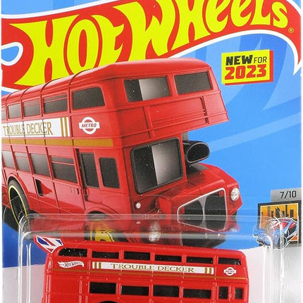 Hot Wheels 2023#202/250 HW Metro #7/10 Double-Decker Drag Bus Trouble Decker
