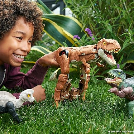 Mattel Jurassic World Fierce Changers 2-in-1 Dinosaur Action Figure, Massive Stretch Toy Tranforms from Brachiosaurus to Indoraptor in 16 Steps