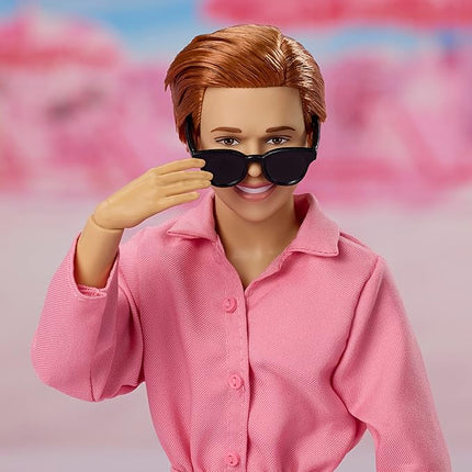 Barbie The Movie Allan Collectible Doll, Michael Cera as Allan with 2 Removable Movie Fashions, Pink Jumpsuit Outfit & Blue Striped Beach Set with Sunglasses