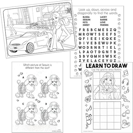 Lazy Days Barbie Live Life with Love Coloring and Activity Book - 96 Pages