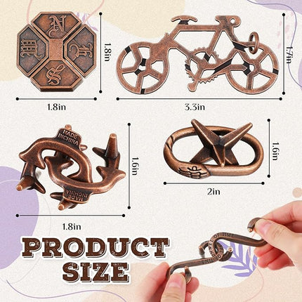 Yilloog 24 Pcs Metal Brain Teaser Puzzles Assortment for Adults Difficult Magic Puzzles Highly Hard Brain Games Iq Logic Test Disentanglement Game for Classroom Mind Challenge(Classic)