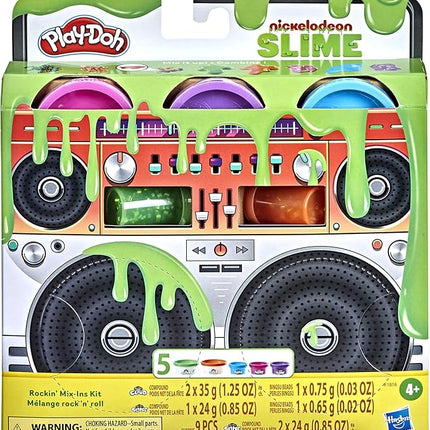 Play-Doh Nickelodeon Slime Rockin' Mix-ins Kit for Kids 4 Years and Up with 5 Colors and 3 Mix-in Bead Varieties, Non-Toxic