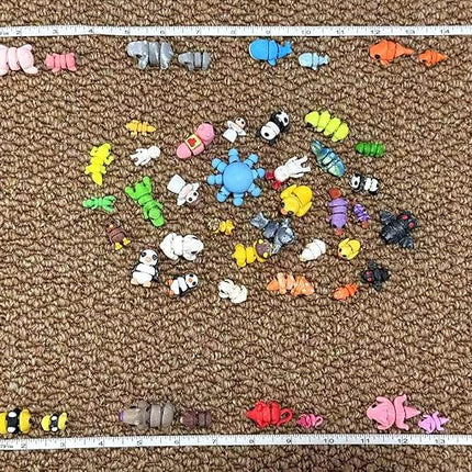 102 Pcs Mini Random 3D Printed Animal Figurines Set, Flexible Articulated Fidget Toys,Surprise 3D Printed Animals Cute Desk Decor, Party Favors, Classroom Rewards(52 Large 50 Small)