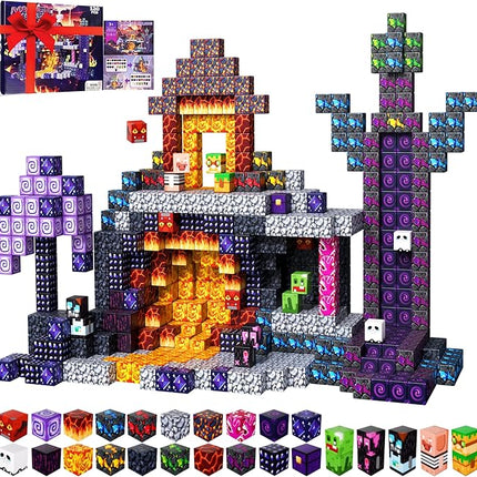 Magnetic Blocks, 120 PCS Magnetic Building Blocks, STEM Constructions Magnet Blocks for Boys Girls Age 3 4 5 6 7 8 9 10, Sensory Stacking Toy Christmas Birthday Gifts for Kids